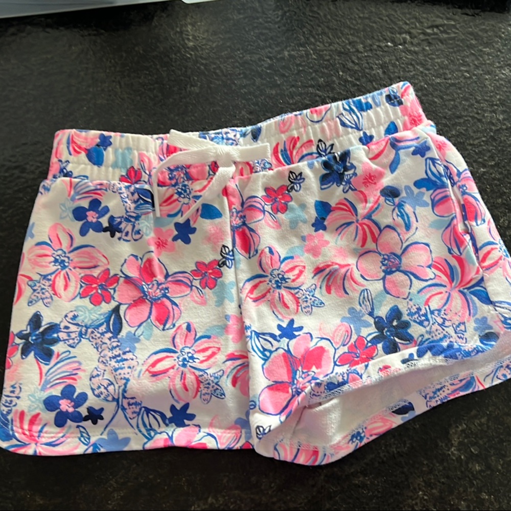 Floral Print Shorts in Pink and Blue
